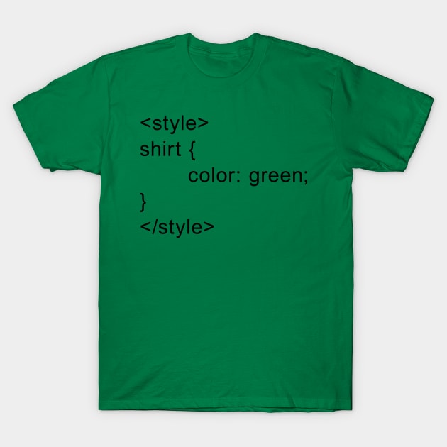 HTML Style - Green T-Shirt by joshthecartoonguy